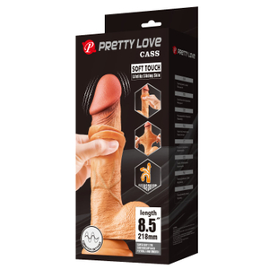 Pênis Realista com Vibrador e Ventosa Dupla Camada 21,8x4,6cm