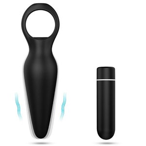 Plug Anal em Silicone com Vibrador 9 Modos Recarregável