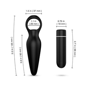 Plug Anal em Silicone com Vibrador 9 Modos Recarregável