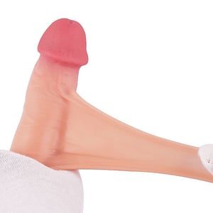 Pênis Super Realista com Dupla Camada Vértebra Escroto e Ventosa Removível  22x4cm