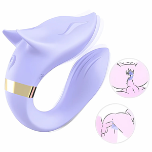 Vibrador Casal Formato Raposa com 9 Modos de Vibração Recarregável Controle Remoto