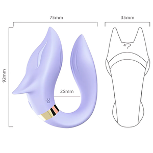 Vibrador Casal Formato Raposa com 9 Modos de Vibração Recarregável Controle Remoto