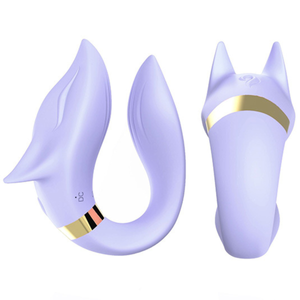Vibrador Casal Formato Raposa com 9 Modos de Vibração Recarregável Controle Remoto