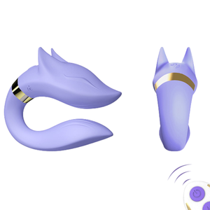 Vibrador Casal Formato Raposa com 9 Modos de Vibração Recarregável Controle Remoto