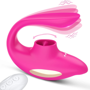 Vibrador de Casal Linguinha com 10 Modos de Vibração e Pulsação com Controle Remoto