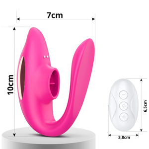 Vibrador de Casal Linguinha com 10 Modos de Vibração e Pulsação com Controle Remoto