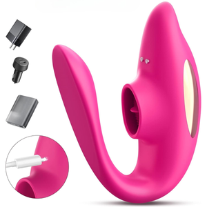 Vibrador de Casal Linguinha com 10 Modos de Vibração e Pulsação com Controle Remoto