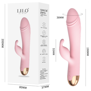 Vibrador Rabbit Ponto G Recarregável 10 Modos de Vibração e Rotação