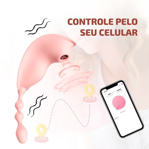 Vibrador Sugador e Estimulador de Ânus Via Aplicativo Longa Distância