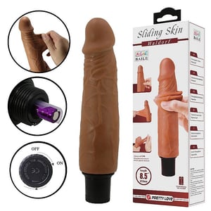 Pênis Realista Dupla Camada com Vibrador à Pilha 21,5 x 4cm