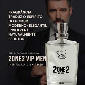 Perfume Colônia Masculina 2one2 Vip Men Inspiração 212 Vip Men 50ml