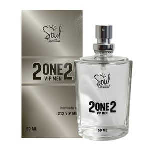 Perfume Colônia Masculina 2one2 Vip Men Inspiração 212 Vip Men 50ml