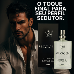 Perfume Colônia Masculina Selvagem Inspiração Sauvage Dior 50ml