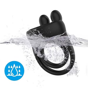 Anel Peniano Duplo com Vidrador Estimulador Clitoriano em Silicone