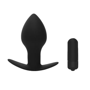 Plug Anal em Silicone com Cápsula Vibratória 10 Modos