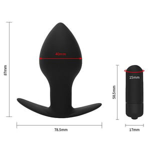 Plug Anal em Silicone com Cápsula Vibratória 10 Modos