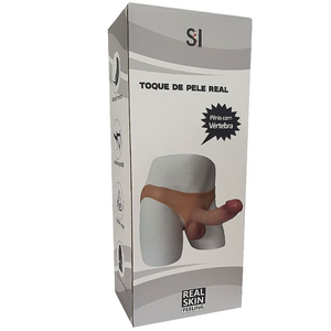 Cinta Cueca Peniana em Silicone com Capa Escroto Realista Oca 18X5cm