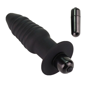 Plug Anal em Silicone com Vibro à Pilha 10 Modos