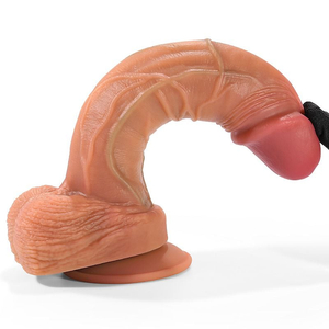 Pênis Realista Silicone Líquido com Veias Saltadas Escroto e Ventosa 17x3,5cm