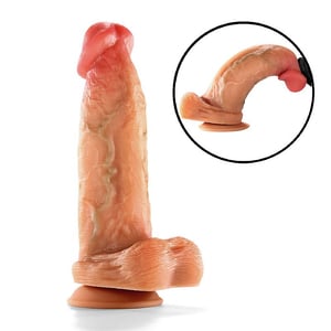 Pênis Realista em Silicone Líquido Veias Saltadas Ventosa e Escroto 19x5cm