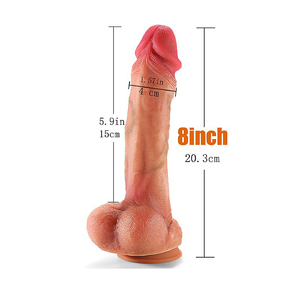 Pênis Realista com Vibrador Vai e Vem Rotativo Aquecimento e Controle Remoto 20x4cm