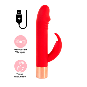 Vibrador Rabbit Ponto G Recarregável 10 Modos