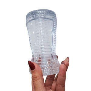 Masturbador em Silicone Transparente Texturizado