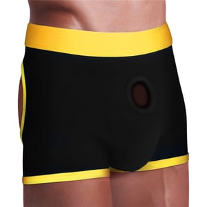 Cueca Boxer Unissex para Fixação de Pênis Realista com Abertura no Bumbum