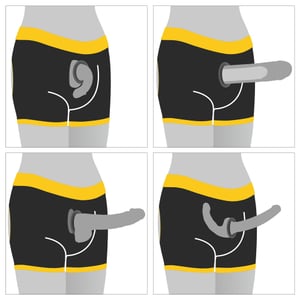 Cueca Boxer Unissex para Fixação de Pênis Realista com Abertura no Bumbum