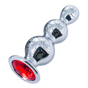 Plug Anal em Aço Escalonado com Joia 9,5x3cm