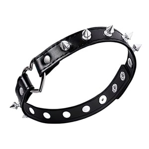 Coleira Sado com Coração e Spikes Metálico BDSM