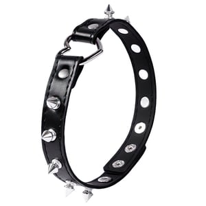 Coleira Sado com Coração e Spikes Metálico BDSM