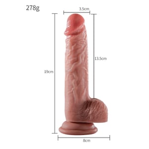 Pênis Realista em Silicone textura de Veias com Escroto e Ventosa 19x3,5 cm