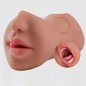 Masturbador Boca com Língua e Vagina e Ânus Penetráveis em Silicone