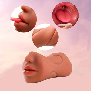 Masturbador Boca com Língua e Vagina e Ânus Penetráveis em Silicone