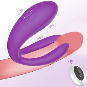 Vibrador de Casal Duplo com Pulsador de Clitóris e Controle Remoto