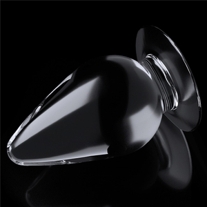 Plug Anal em Silicone Transparente com Ventosa 12x6cm
