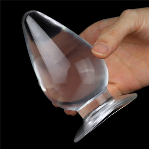 Plug Anal em Silicone Transparente com Ventosa 12x6cm