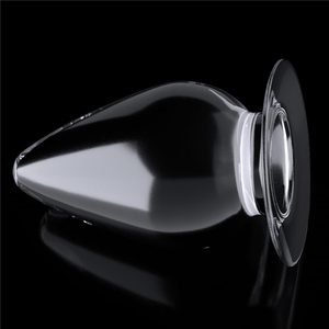 Plug Anal em Silicone Transparente com Ventosa 12x6cm