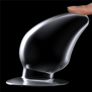 Plug Anal em Silicone Transparente com Ventosa 12x6cm
