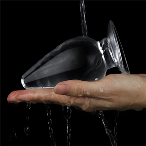 Plug Anal em Silicone Transparente com Ventosa 12x6cm