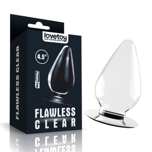 Plug Anal em Silicone Transparente com Ventosa 12x6cm