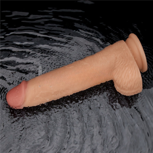 Pênis Realista com Vibrador Recarregável Escroto e Ventosa 24x5cm