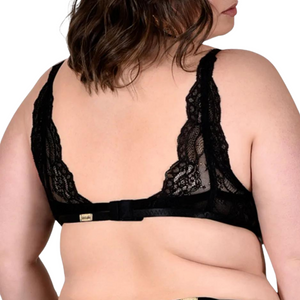 Conjunto Plus Size Sexy Sutiã sem Bojo e Fio Dental Preto