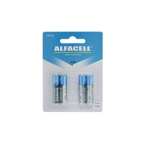 Pilha Super Alcalina Palito AAA Alfacell 4 Unidades