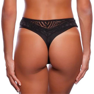 Calcinha Tanga com Detalhes em Renda Lingerie Feminino Simples