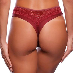 Calcinha Tanga com Detalhes em Renda Lingerie Feminino Simples