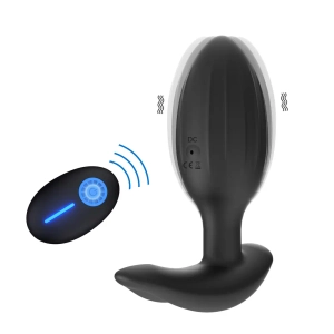 Plug Anal de Silicone com Vibrador e Controle sem Fio