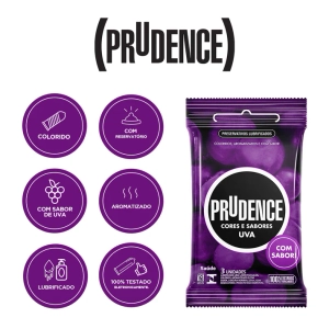 Preservativos Aromatizados Cores e Sabores Prudence 3 Unidades