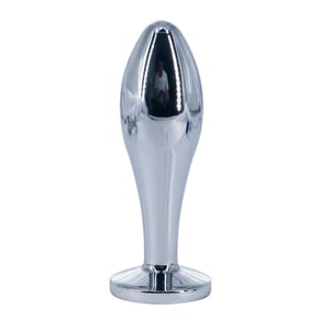 Plug Anal em Aço Formato Alongado com Joia Tamanho M